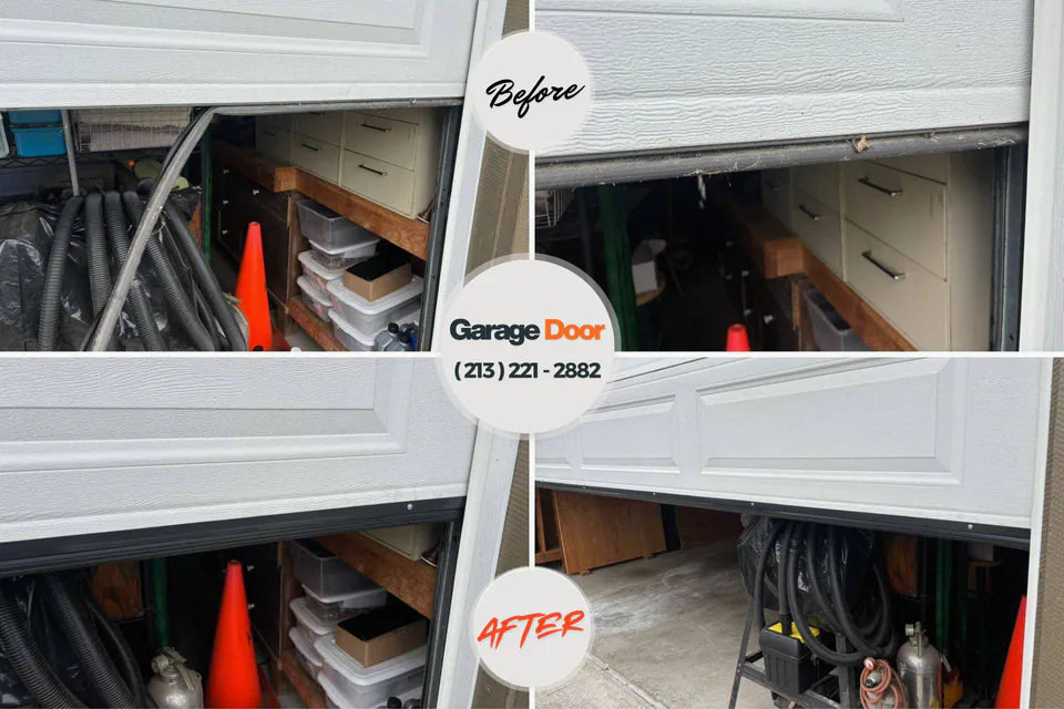Before and after: garage door repair Harrisville, UT